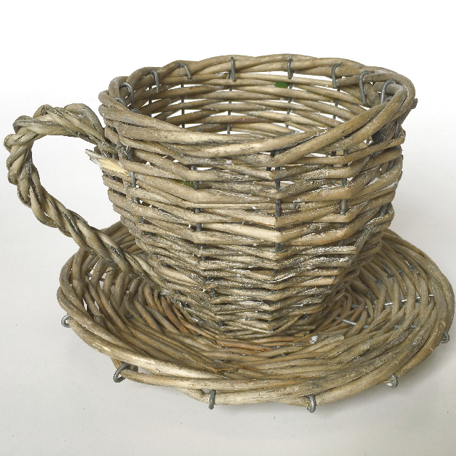 CUP & SAUCER, Oversized Wicker 30cm Wide